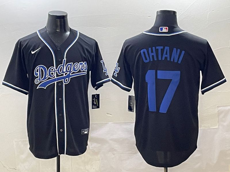 Men Los Angeles Dodgers #17 Ohtani Black blue Three generations Nike 2025 MLB Jersey style 1->los angeles dodgers->MLB Jersey